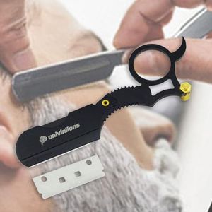 Goud Zwart Zilver Tandwielvormig handvat Ontwerp Scheermessen met mesjes Ontharing Scheermes Baard Gezicht Onderarm Roestvrij lichaam Wenkbrauwtrimmers Kapper Scheermessen Snor Baard verwijderen (Kle