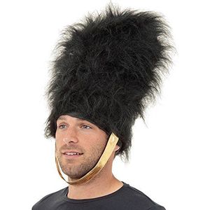 Bristol Novelty BH555 Bearskin Hoed Helm Kostuum | 1 Stuk | Zwart | One Size-Volwassene, Heren