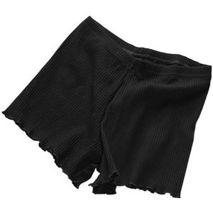 Ijszijde broeken, katoenen broeken, naadloze damesbroeken, kant for veiligheidsbroeken, zomer dames for veiligheidsbroeken (Color : Black, Size : L)