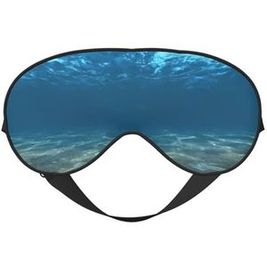 Blue Ocean Sea Golvend zeegezicht afdrukken omkeerbaar ontwerp slaapmasker, ideaal voor kamperen, meditatie en shifts, goede pasvorm, geen lichtlekkage