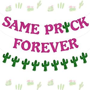 Mexicaanse vrijgezellenfeest decoraties | Rose Red Glitter Same Prick Forever Banner Cactus Garland | Mexicaanse Finale Fiesta | Grappige bruids douche decoraties | Vrijgezellenfeest Decoratie