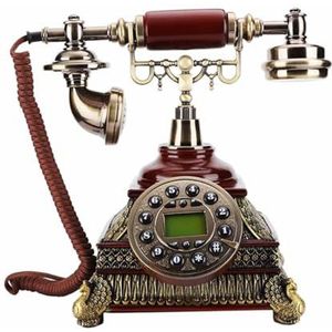 Oude stijl sleutelkiezen vaste lijn met mechanische beltoon, retro roterende vaste telefoon, desktop huis vaste telefoon gebruikt voor het decoreren van woonkamers