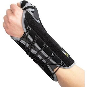 BraceUP Quick Wrap Pols- en Duimbrace – Polsbrace met Duimsteun en Duimstabilisator, voor De Quervain’s Tendinitis, Duimspalk en Polsblessures (Zwart, One size, Links)