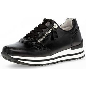 Gabor Low-Top sneakers voor dames, lage schoenen, comfortabel extra breed (H), zwart 27, 38 EU Breed