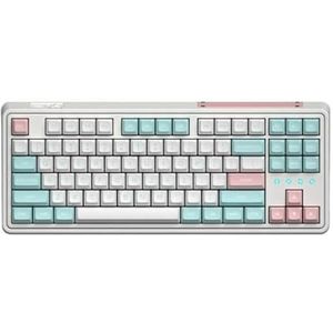 QPSJXN CMK87-SAM Mechanisch Toetsenbord met 87 toetsen Drie Modi Draadloze Bluetooth Bedrade Hot Swap PBT Keycaps Meerdere Apparaten (POM Marshmallow)