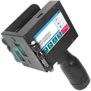 Handheld inkjetprinterpistool 50 mm met 2 snel drogende inktpatronen for tekst, QR-barcode, batchnummer, logo en datumetikettenprinter voor Tekst Barcode Datum Tijd, etc