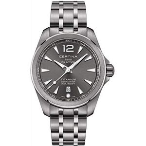 Certina Heren DS Action 41mm Titanium Armband Quartz Horloge C032.851.44.087.00, Grijs, armband