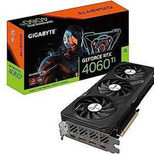 Gigabyte GeForce RTX 4060 Ti Gaming OC 16G grafische kaart, 3x WINDFORCE-ventilatoren, 16 GB 128-bit GDDR6, GV-N406TGAMING OC-16GD videokaart