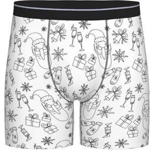 GRatka Boxer slips, heren onderbroek Boxer Shorts been Boxer Slip Grappige nieuwigheid ondergoed, grappig zwart wit Kerstmis Nieuwjaar, zoals afgebeeld, M
