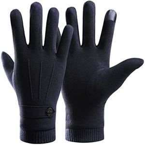 Paardrijhandschoenen Fietshandschoenen Warme Handschoenen For Heren In De Herfst En Winter Plus Fluwelen Dik Touchscreen Fietsen Hardloophandschoenen Sporthandschoenen (Color : Blue, Size : One Size