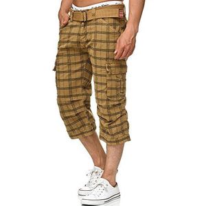 INDICODE JEANS Cargobroek 'Nicolas'  camel / zwart