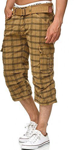 INDICODE JEANS Cargobroek 'Nicolas'  camel / zwart