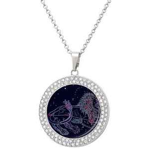 Leo Zodiac Constellation Hanger Ketting Voor Vrouwen Mode-sieraden Custom Verjaardag Kerst Valentijnsdag Gift Zilver-stijl