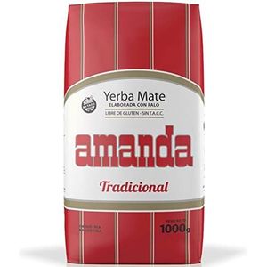 Amanda Yerba Mate Thee Traditioneel 1 kg + Geschenk Steekproef (40g) |Rijk aan Vitamines en Antioxidanten | Verfrissende Mate Thee met Cafeïne | Stofwisseling versneld | Argentinië