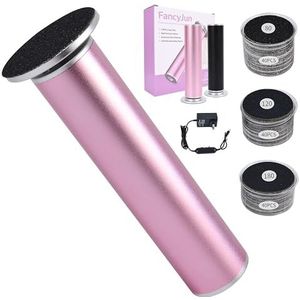 FancyJun Elektrische voeteeltverwijderaar met 120 stuks schuurpapierschijven (3 maten), professioneel 800 RPM aluminium 4,8 inch eeltverwijderaar voor voeten, traploze snelheidsregeling voetvijl voor