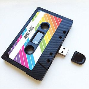 USB Mixtape, Retro, Quirky Gift, Cool, Leuk, Liefde, Present, Vriendin, Vriendin, Kantoor, Nieuwigheid, Verjaardag, Bruiloft, Jubileum, Valentijnsdag, voor haar, Cadeaus voor Hem, Flash Drive 8GB Zwart