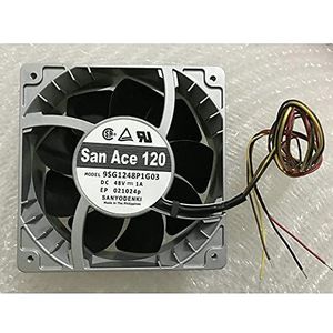 For SANYO 9SG1248P1G03 DC48V 1.00A 4-Wire 120x120x38mm Server Cooling Fan