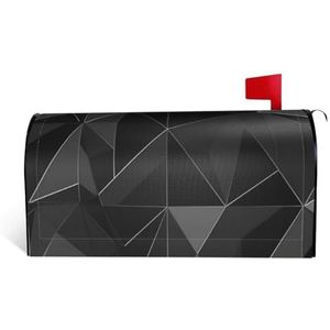 GTKSYNVE Zwarte geometrische brievenbushoezen, magnetische standaardmaat, 64,5 x 53 cm, decoratieve brievenbusomslagen, waterdichte brievenbushoes, gepersonaliseerde brievenbushoezen voor tuin