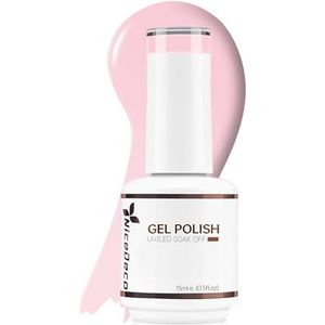 Nicedeco Semi-Permanent Nagellak UV/LED Soak-Off Roze Gellak - Wreedheidsvrij Transparante Polish 15ML-005