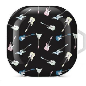 Verschillende elektrische gitaren oordopjes hoesje compatibel met Samsung Hard Shell beschermhoes witte stijl