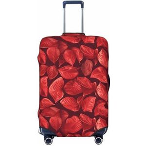 GFLFMXZW Reisbagagehoes Rode Harten en Bladeren Koffer Covers voor Bagage Mode Koffer Protector Past 18-32 inch Bagage, Zwart, Medium