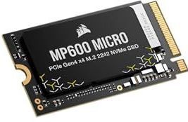 CORSAIR MP600 MICRO 1TB M.2 NVMe PCIe x4 Gen4 2 SSD – M.2 2242 – Tot 5.100MB/sec Sequentieel Lezen – 3D TLC NAND met Hoge Dichtheid – Compatibel met Lenovo Legion Go en Dunne PCIe 4.0 Laptops – Zwart