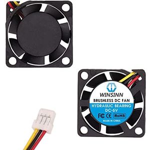 WINSINN 20mm Mini Fan 5V Hydraulische Lager Borstelloze 2006 20x6.3mm - 3 Draden - Hoge Snelheid (Pack van 2 stuks)