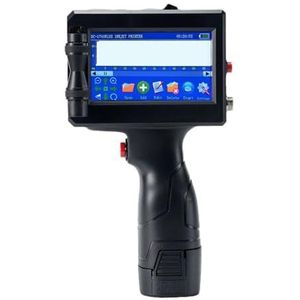 Brede codeertoepassingen Handheld inkjetprinter Draagbare datum Batchnummer QR-code Verpakkingszak Plastic flessendrukmachine 12,7 mm Lichtgewicht en handig(Printer with 4 ink)