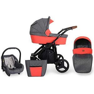 SaintBaby Stroller Ro-Tax Black Alu 2in1 3in1 Isofix babyzitje combi kinderwagen buggy Orange 11 3in1 met autostoeltje