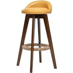 Barkrukken Keukenkrukken Houten Barstoel Moderne Barkruk Met Rugleuning Draaibare Barkruk Beukenhouten Kruk PU-zitvlak Barstoelen Hoge Krukken