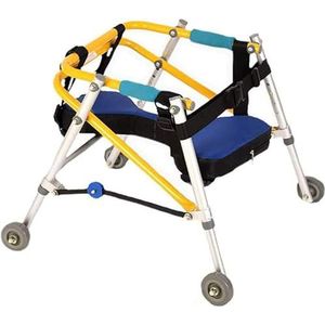 Cerebral Palsy Walker Child, Folding Aluminum Child Rollator Walker Mobility Aid,Limb Disability Handrails Crutches Child Standing Frame(Medium)(Large)