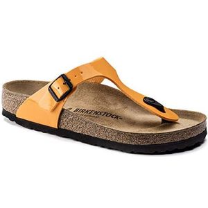 Birkenstock Women's Gizeh Birko-Flor Thong Sandal, Marigold Patent Birko-Flor, 41 R EU