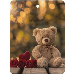 Vierkante Lavendel Geurauto Aromatherapie Tabletten Beer op Houten Tafel Gedrukt Geurkaarten Auto Luchtverfrissers voor Garderobe Auto Laden En Home Decor