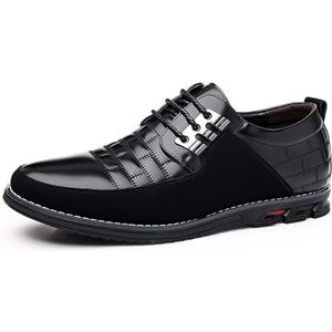 Mens Dress Shoes Comfort Business Casual Oxford Shoes Fashion Dress Sneakers Office Working Walking Leather Shoes (Color : Black, Size : EU 42)