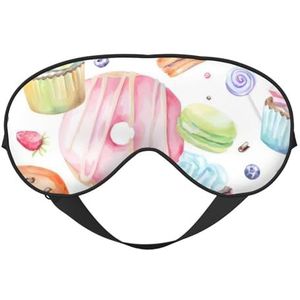 CRJSYCBYB Cupcakes Donuts Muffins Suiker Gedrukt Zacht Oogmasker Slapen Oogmasker Reizen Oogmasker
