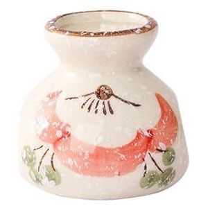 keramische tandenstokers, Retro Ceramic Cotton Swab Box Portable Creative Hydroponic Plant Jar Ornaments Storage Ornaments(Red)