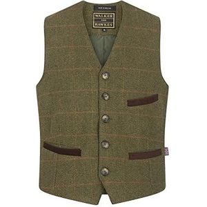 Walker and Hawkes - Gilet voor heren - formeel - tweed/teflon - Donker saliegroen - 2XL (46""-48"")