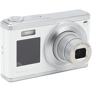 4K Digitale Camera, Vlogcamera met 2,88 Inch IPS-scherm, Draagbare Reiscamera voor Fotografie, 10x Optische Zoom 750mAh Autofocus (Wit)