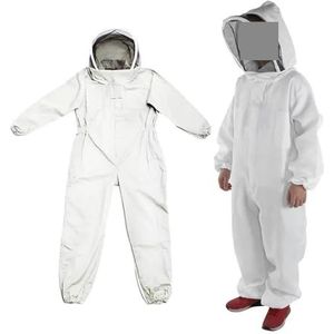 Bijenpak, Bijenteeltpak for het hele lichaam Professionele bijenteeltkleding Bescherming Bijenteeltpak Jas Safty Sluier Hoed Jurkuitrusting(A XL)