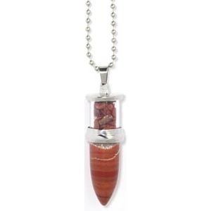 Zeshoekige Teardrop Jasper stenen hanger kogel hanger handgemaakte dames ketting sieraden maken hanger (Style : Bullet)