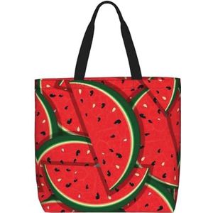 OdDdot Houtnerf Print Tote Bag, Hobo Bag Crossbody Tas Voor Vrouwen Grote Capaciteit Mama Tas Schoudertas, Rode Watermeloen, Eén maat