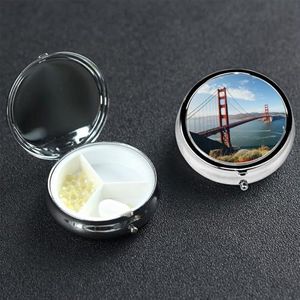 Pillendoos met 3 vakken voor handtas en tas - San Francisco Golden Gate Bridge reispillendoos - Mooie medicijnorganizer voor vitaminen, visolie