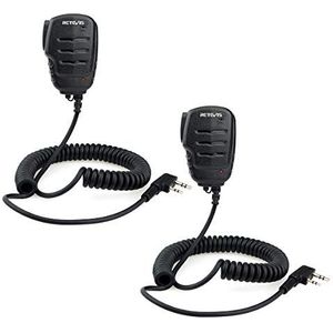 Retevis RS111 Two Way Radio Speaker Microfoon 2 Pin Luidsprekermicrofoon Compatibel met Walkie Talkie RT24 RT22 RT27 RT7 Kenwood Baofeng UV-5R BF-888S WOUXUN Walkie Talkie (2 Stuks)