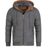 INDICODE JEANS Winterjas 'Adeline'  cognac / donkergrijs