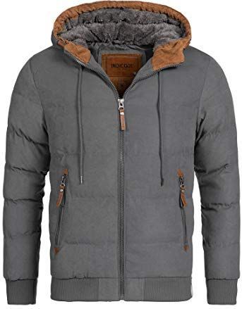 INDICODE JEANS Winterjas 'Adeline'  cognac / donkergrijs