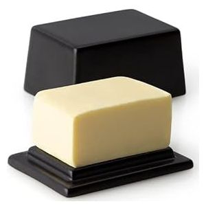Botervloot botervloot 125 g, zwart keramiek 9,5 x 7 x 6 cm