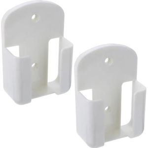 Dorccsi 2 Stks Afstandsbediening Houder Wandmontage 2.4x0.9 Controller Houder Wandmontage met Schroeven Glad & Stevig Wit Plastic Afstandsbediening Rack voor TV, Ventilator, Airconditioner Pen