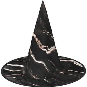 TyEdee Halloween Heks Hoed Wizard Spooky cap Mannen Vrouwen, voor Halloween Party Decor en Carnaval Hoeden -Zwart Rose Goud Marmer