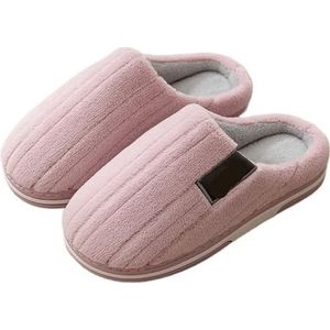 XJXZCFNB Thuis Slippers voor Vrouwen Grote Maat 50 51 Heren Thuis Slippers Herfst Winter Warme Harige Flats Vrouwen Schoenen Koppels Antislip Indoor Zachte Warme Pluche Slides, Paars, 46-47(Fit Foot