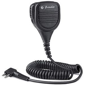 Zeadio Regenbestendige waterdichte luidspreker microfoon luidsprekermicrofoon 3,5 mm hoofdtelefoonaansluiting voor 2-pins Motorola radio